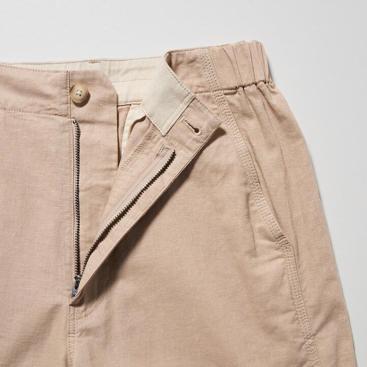 tops cónicos de lino y algodón uniqlo para mujer en color marrón