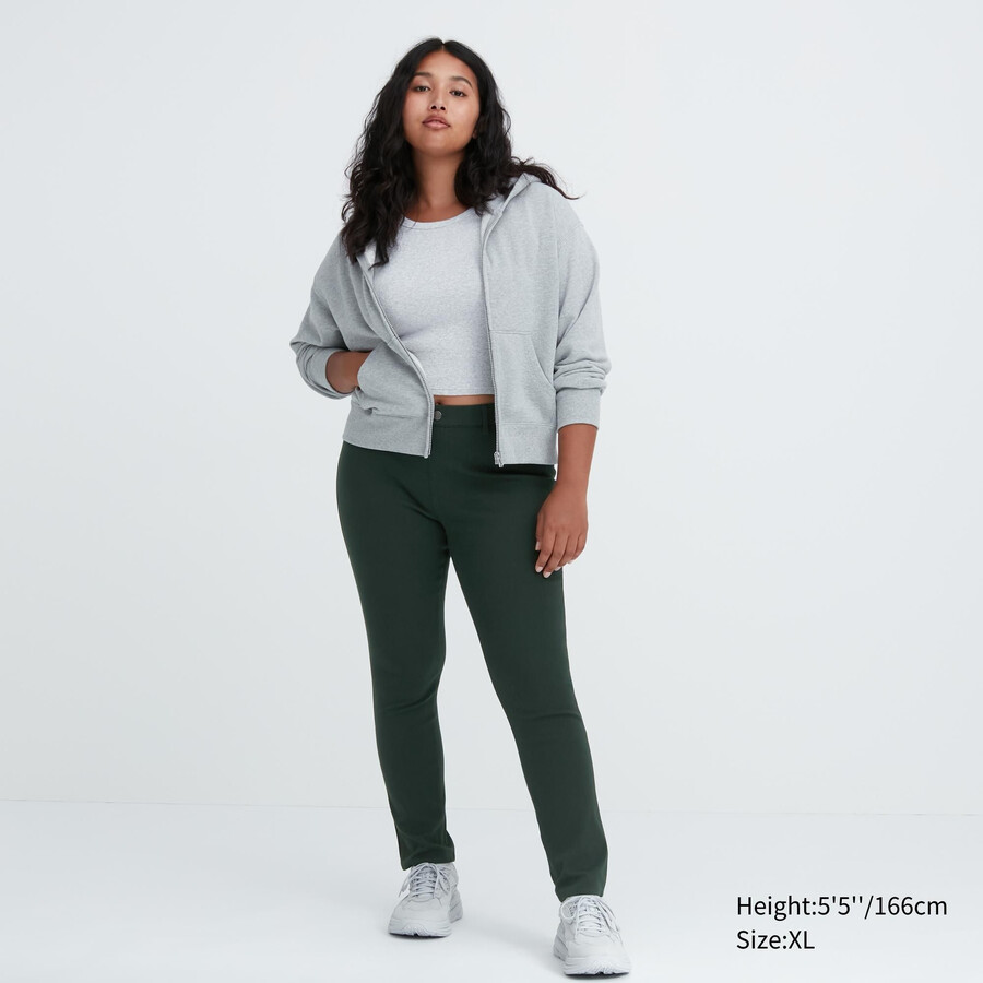 tops ultra stretch uniqlo para mujer verde oscuro