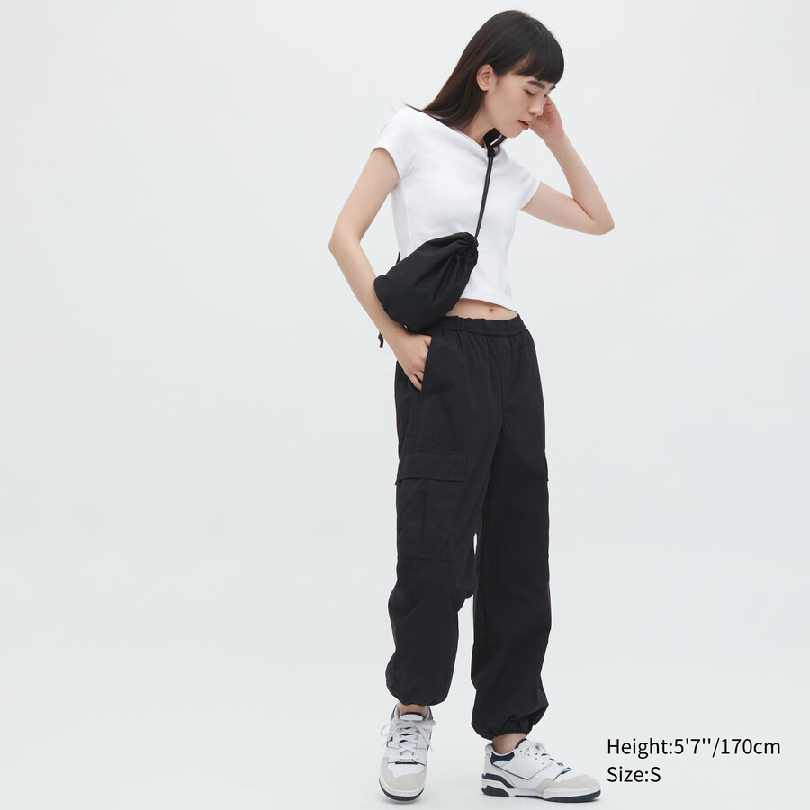 tops uniqlo easy wide fitrgo para mujer color negro