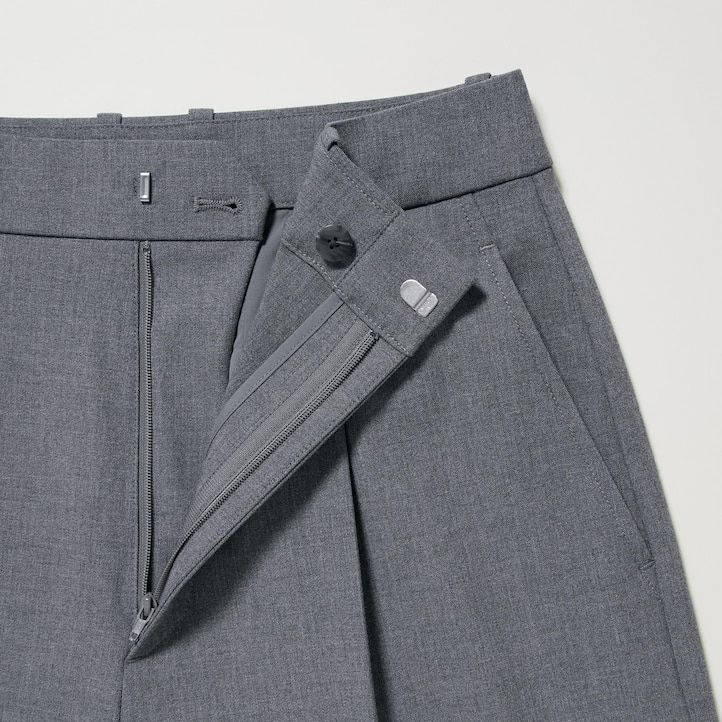 tops plisados de pierna ancha uniqlo para mujer en gris