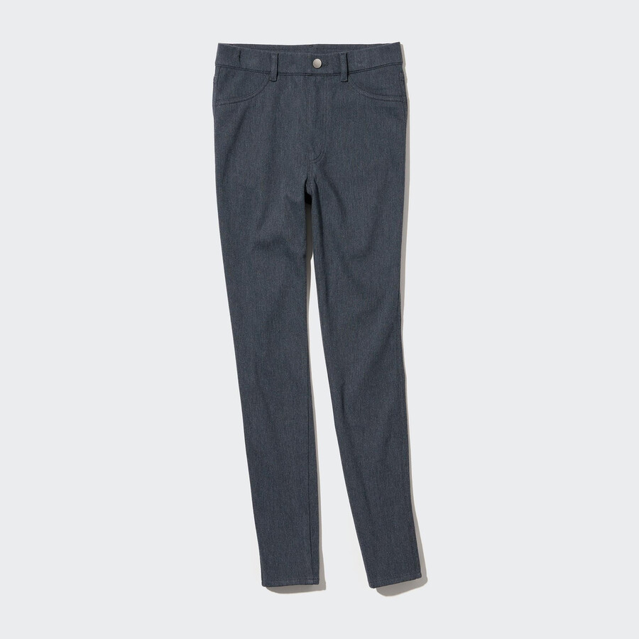 tops de tiro alto ultraelásticos uniqlo heattech grises para mujer